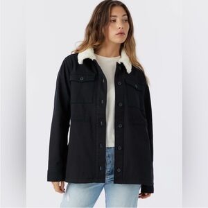 Hang Ten Dark Navy Utility Jacket with Cream Collar